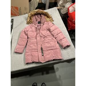 BEBE Women's Hood Puffer Faux Fur Lined Short Jacket Pink Size M/M COZY!